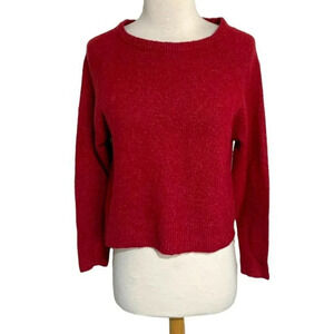 Garage XS‎ red cropped crew neck sweater
